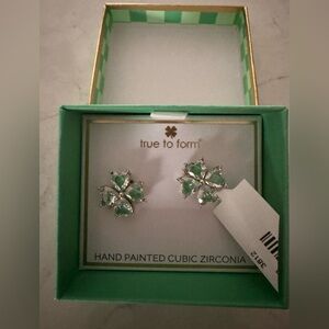True to Form Green Cubic Zirconia Earrings